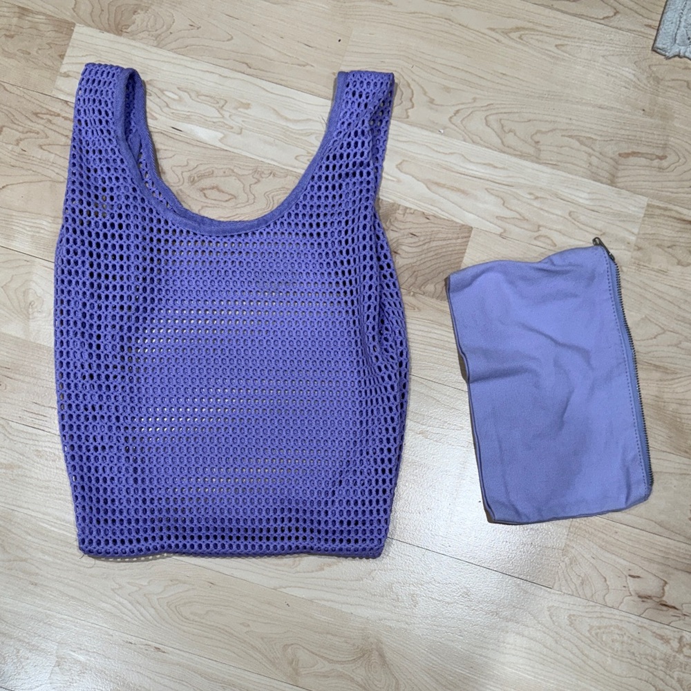 BAGGU Purple Mesh Tote Bag